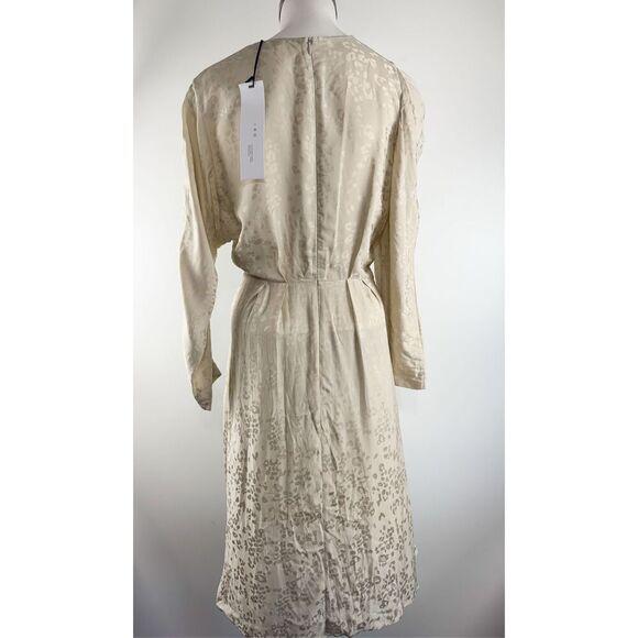 NWT Iro Women's Atry Leopard Print Asymmetric Cold Shoulder Dress Cream Size 20W - Picture 5 of 6